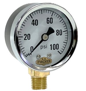 2" Dry Ga / Blk Stl CS / 1/4" Lwr Conn / 0-100#