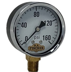 2" Dry Ga / Blk Stl CS / 1/4" Lwr Conn / 0-160#