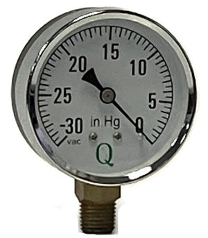 2-1/2" Dry Ga / Blk Stl CS / 1/4" Lwr Conn / Vac