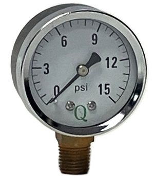 2-1/2" Dry Ga / Blk Stl CS / 1/4" Lwr Conn / 0-15#