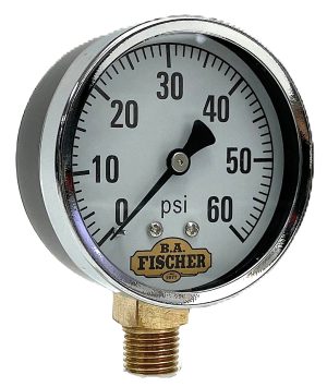 2-1/2" Dry Ga / Blk Stl CS / 1/4" Lwr Conn / 0-60#