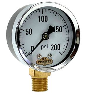 2-1/2" Dry Ga / Blk Stl CS / 1/4" Lwr Conn / 0-200#
