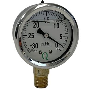 2" Liq Filled Ga / Blk Stl CS / 1/4" Lwr Conn / Vac