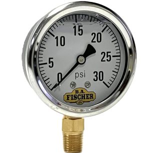 2-1/2" Liq Filled Ga / Blk Stl CS / 1/4" Lwr Conn / 0-30#