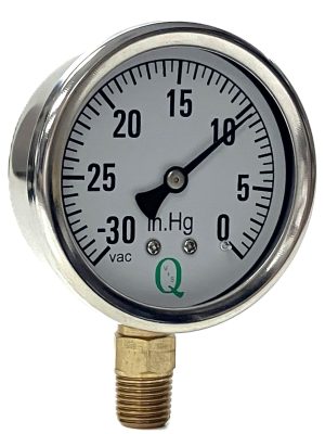 2-1/2" Liq Filled Ga / SS CS / 1/4" Lwr Conn / Vac