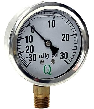 2-1/2" Liq Filled Ga / SS CS / 1/4" Lwr Conn / Vac-30#