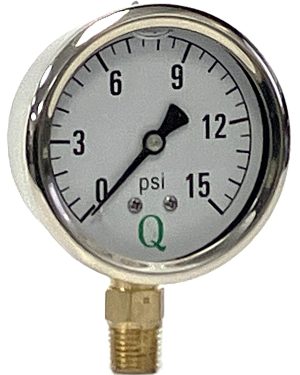 2-1/2" Liq Filled Ga / SS CS / 1/4" Lwr Conn / 0-15#