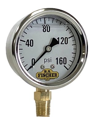 2-1/2" Liq Filled Ga / SS CS / 1/4" Lwr Conn / 0-160#