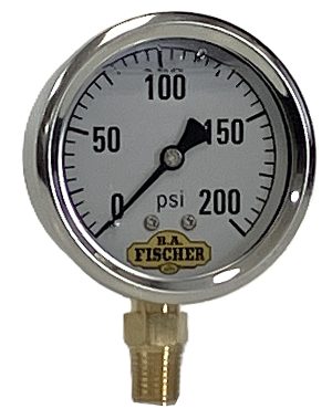 4" Liq Filled Ga / SS CS / 1/4" Lwr Conn / 0-200#