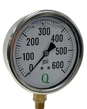4" Liq Filled Ga / SS CS / 1/4" Lwr Conn / 0-600#